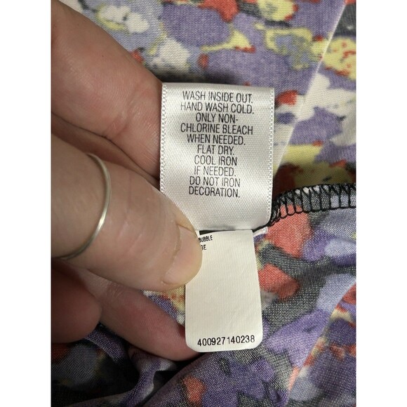 ELLE Watercolor Maxi Dress Halter Neckline Boho Gypsy Festival Lg Whimsical Y2K - Picture 9 of 9